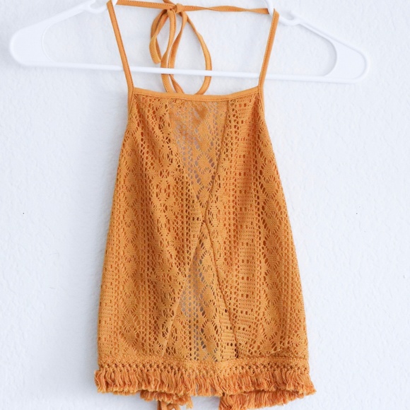 PacSun Tops - Yellow Halter Top | Pacsun LA Hearts